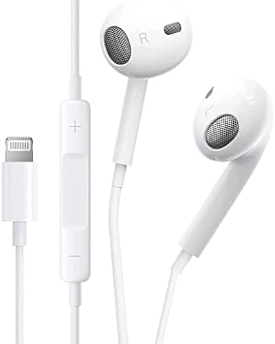 אוזניות קוויות של אפל אייפון אוזניות אוזניות עם מחבר ברק [Apple MFI מוסמך] אוזניות אוזניות תואמות 14/13/12 PRO